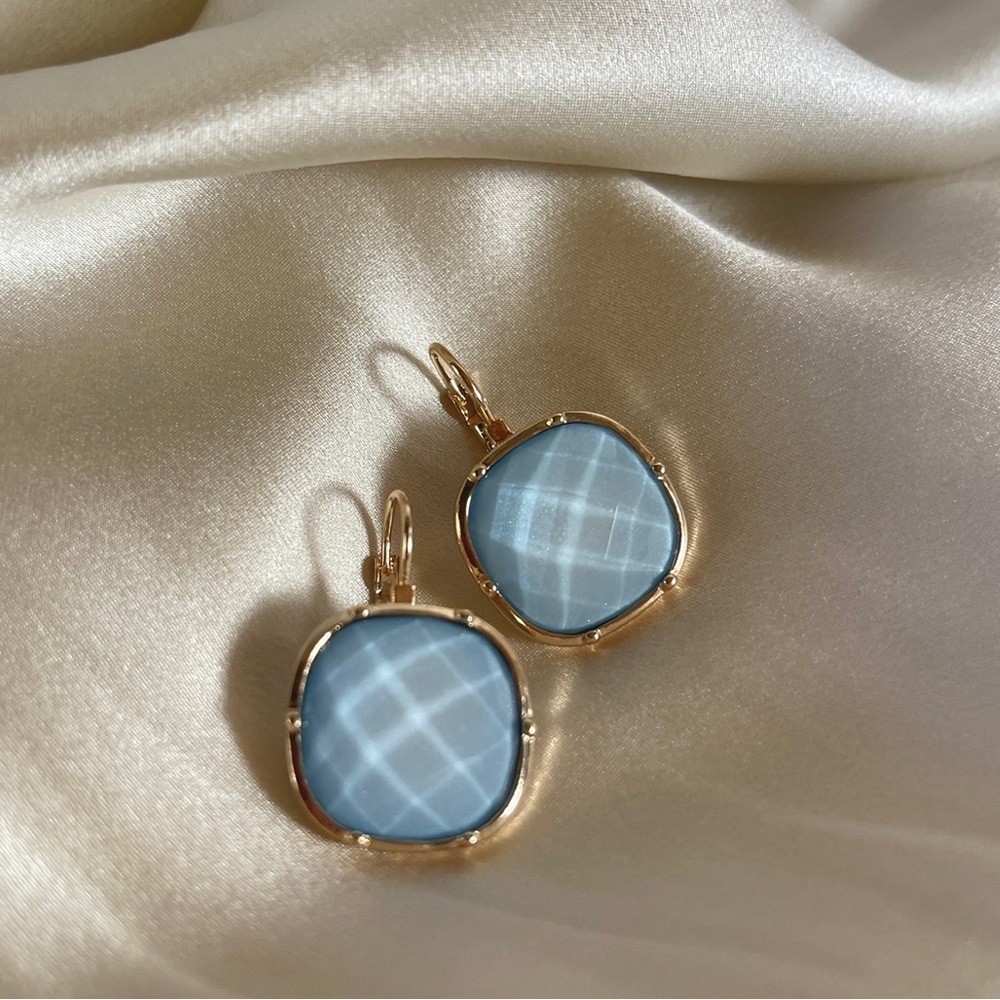 Gold and Blue Earrings